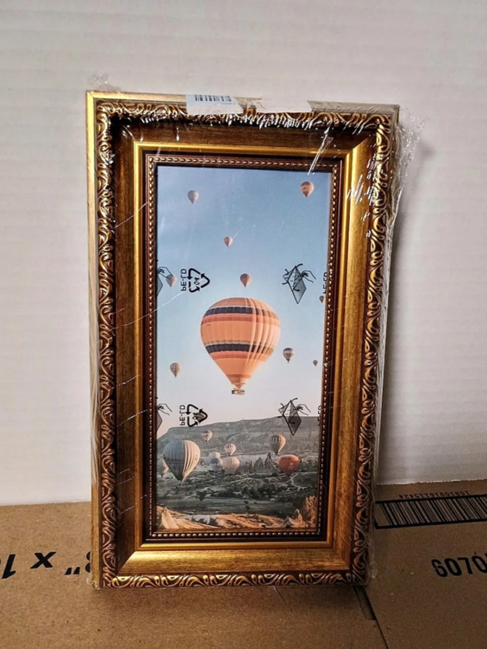 Vintage Gold Picture Frame 4x8 Ornate Gold & Black